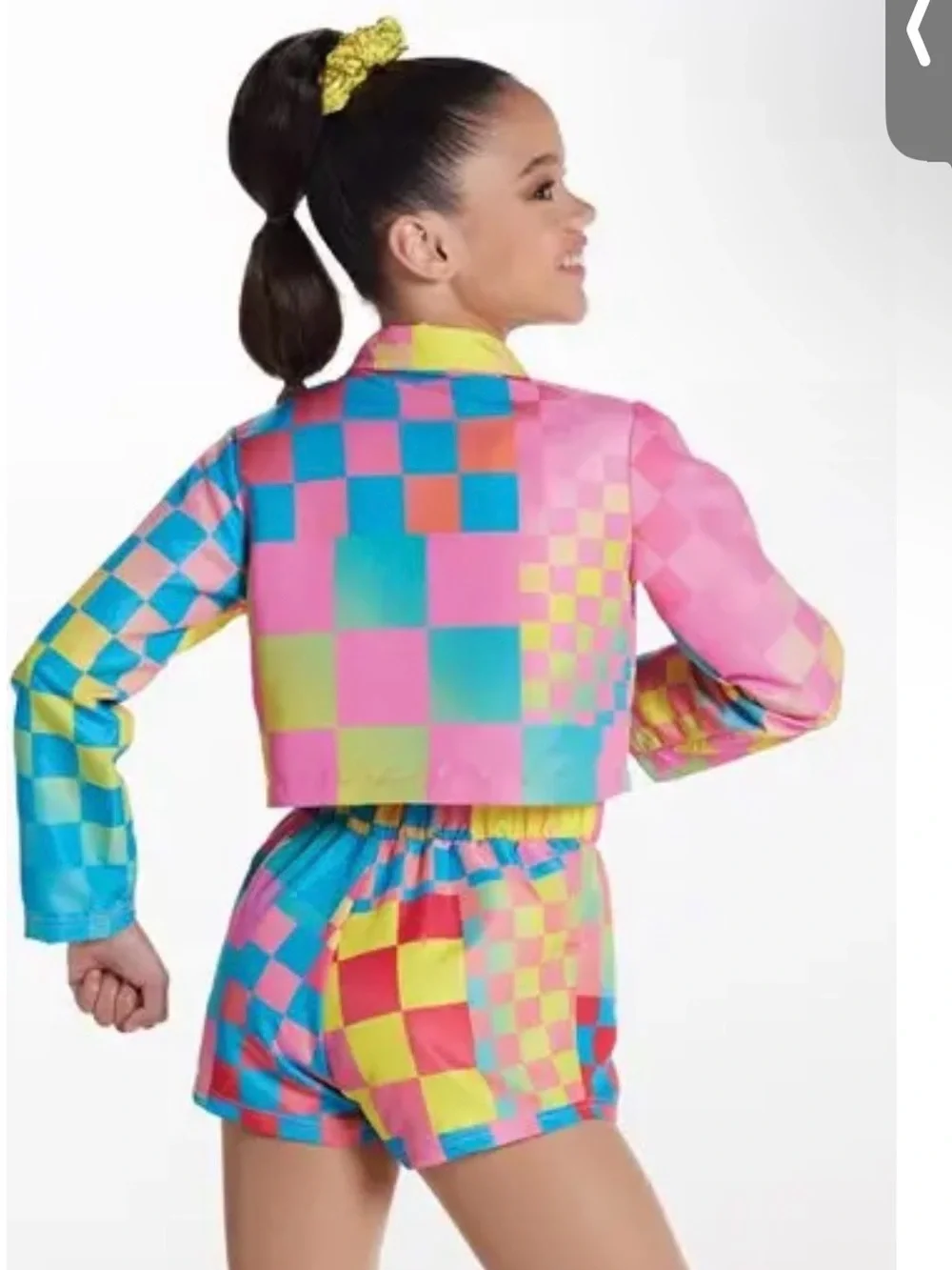 Kids Colorblock Sequin Dance Costume - Yellow, Pink, Blue